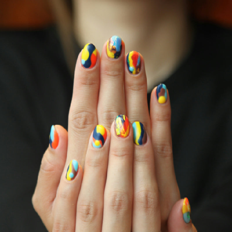 multi color nail art